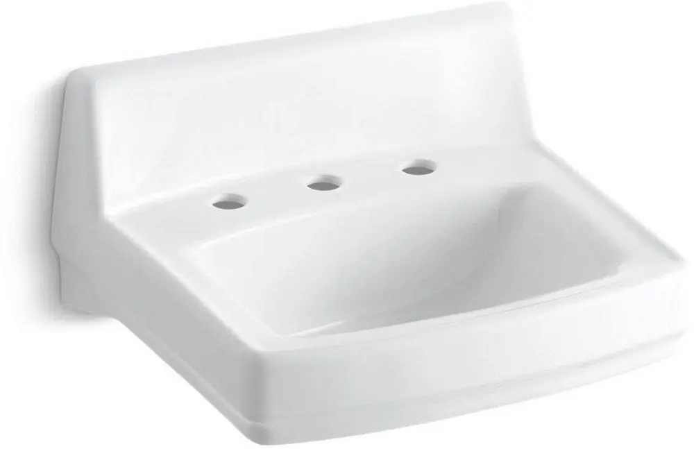 KOHLER 2030-0 Greenwich 20-3/4 x 18-1/4 in. Rectangular Wall Mount Bathroom Sink