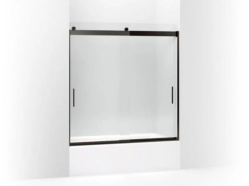 Kohler 706000-L-ABZ Levity 59-5/8 x 1/4 in. Frameless Crystal Clear Tub and Shower Door with Blade Handle in Anodized Dark Bronze
