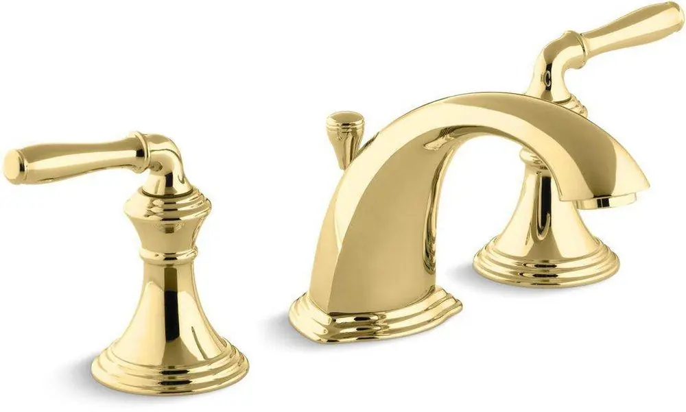 Kohler 394-4-PB Devonshire Two Handle Widespread Bathroom Sink Faucet in Vibrant Polished Brass