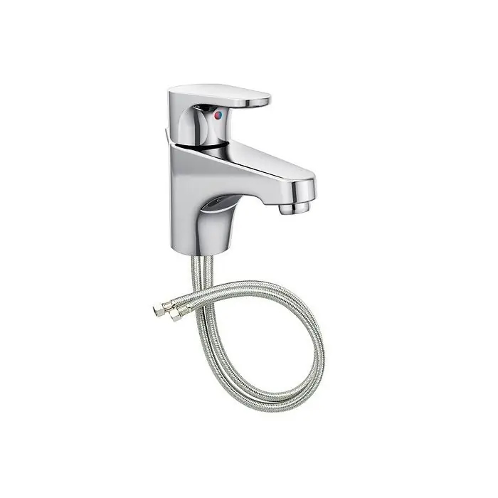 Moen 46102 1.2 GPM Single Handle Single Hole Bathroom Faucet with Flexible Supply Lines and Pop-Up Drain Assembly