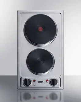 Summit Appliance CSD2B230 230V 2 Burner Solid Disk Cooktop