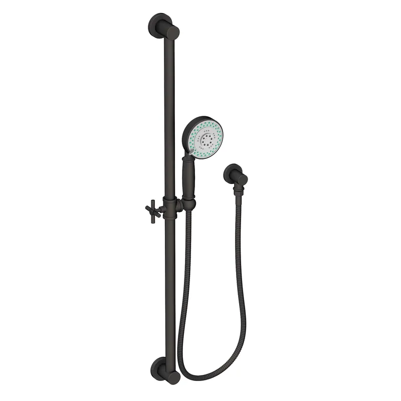 Brass Tech 280F/56 Tub & Shower Slide Bar With Multifunction Hand Shower Set - Flat Black