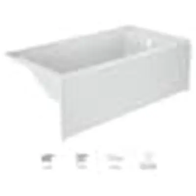 Jacuzzi TR60-3219JFR-AW Rectangle 6032 Skirted Soaking RH White
