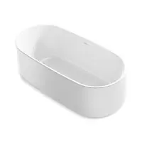 Kohler 25985-0 CERIC 65 1/4 IN X 31 5/16 IN FREESTANDING BATH WITH CENTER TOE TAP DRAIN