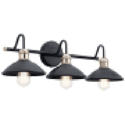 Kichler 45945BK Bring A Touch Of The Outdoors In With Clydefts 3-Light 26.25in Bath Light