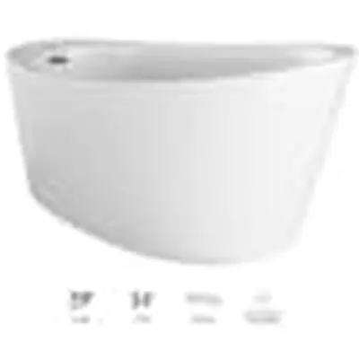 Jacuzzi TRF59-3423JSU-AW 59X34 Acrylic Freestanding Soaking Slipper Bath