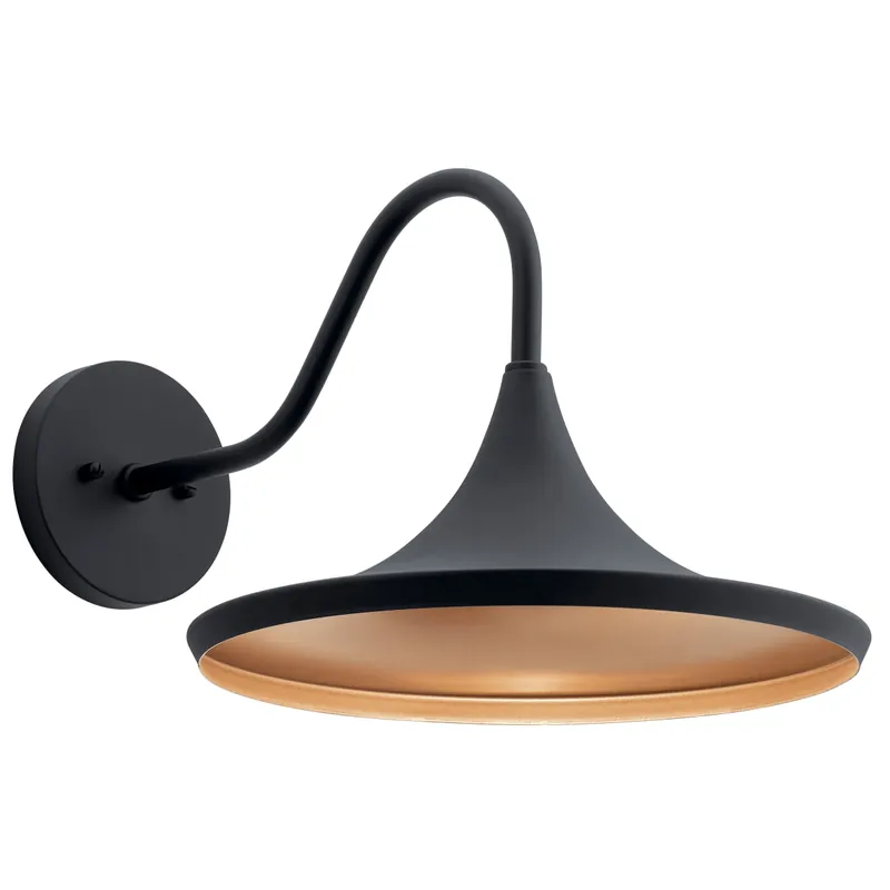 Kichler 59029BKTLED BLAC 1 9W LED EXT SCONCE