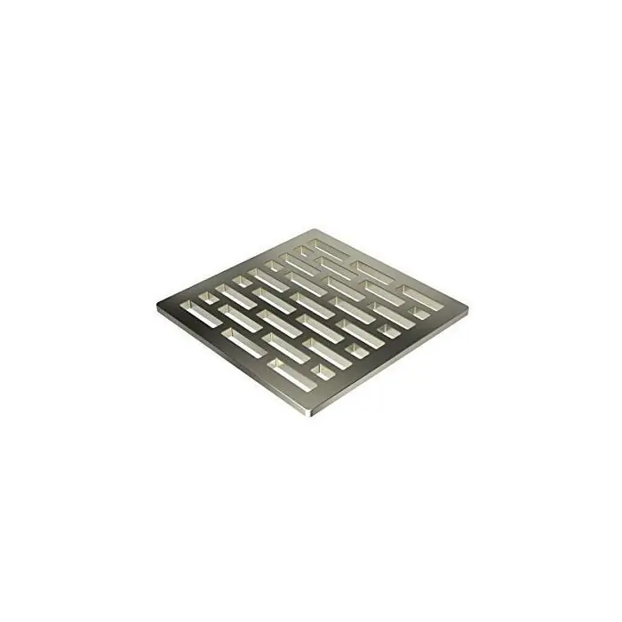 Brass Tech 233-406/15S Newport Brass Tub & Shower 4 Square Shower Drain - Satin Nickel (PVD)