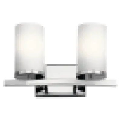 Kichler 45496CH CP 2 100W MED INCAND BATH LGHT