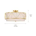 Kichler 52076BK 75W 4-Light Medium Semi-Flush Mount Ceiling Fixture