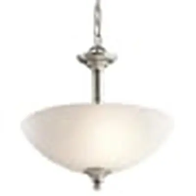 Kichler 43641NI The Jolie 15in 2 light convertible inverted pendant and semi flush