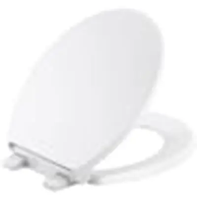 Kohler 24494-A-0 Border Readylatch Quiet-Close Round-Front Toilet Seat White Plastic