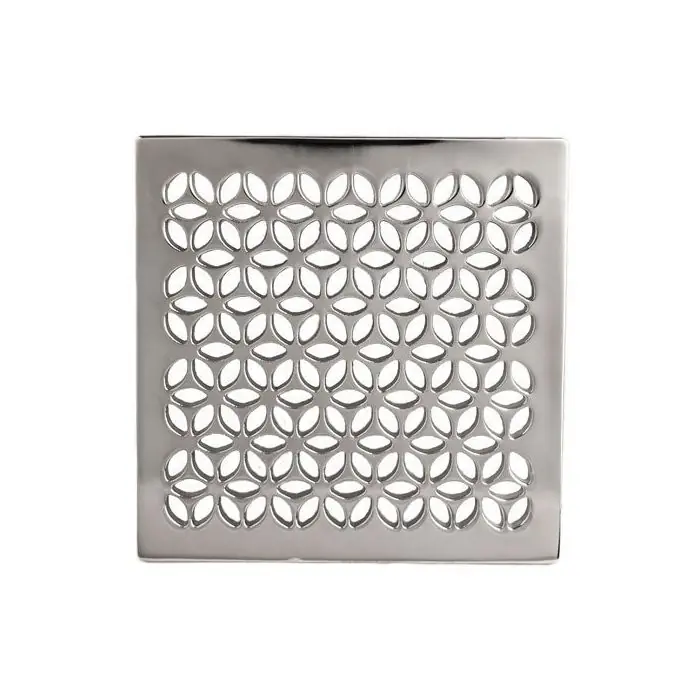 Brass Tech 233-403/15 Newport Brass Tub & Shower 4 Square Shower Drain - Polished Nickel