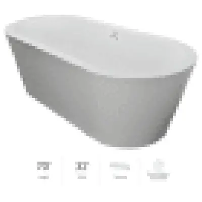 Jacuzzi NX80W59 Center Acrylic Free Standing Oval Bath White