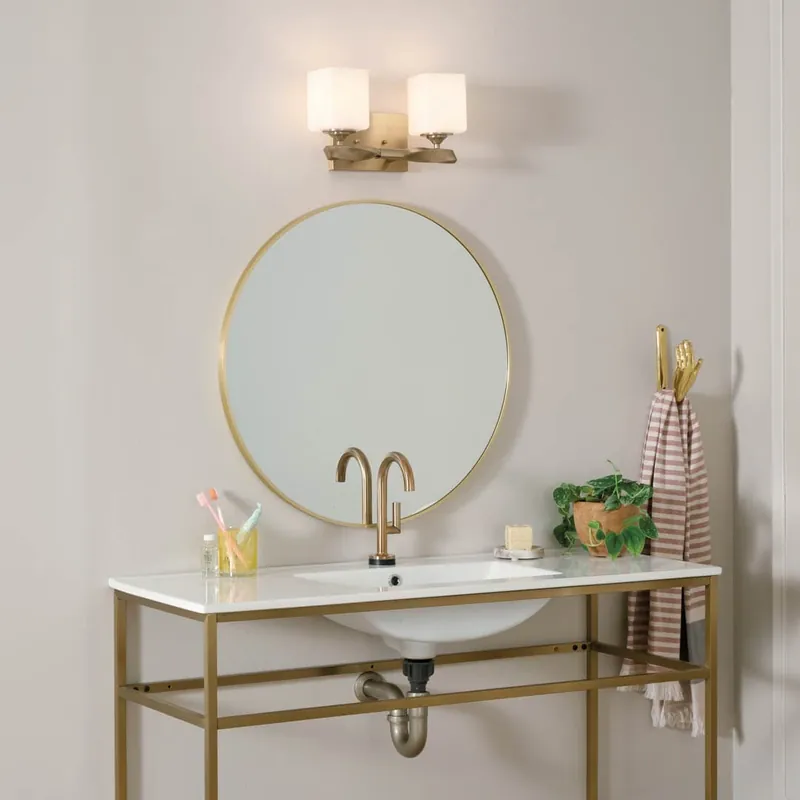 Kichler 55001CPZ CHBR 2 75W MED BATH LGHT (BATH 2LT)