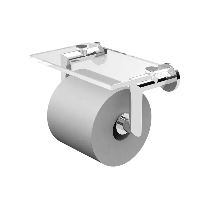 Brass Tech 4627/SN Horizontal Double Post Toilet Tissue Holder Satin Nickel