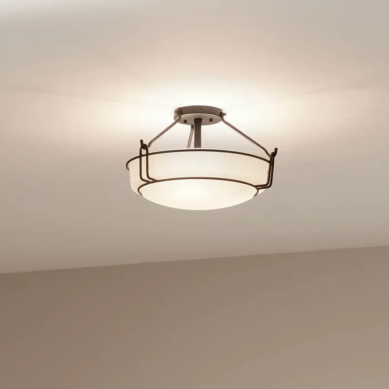 Kichler 44085BK Ceiling Light 75W Semi Flush 3 Light A19 Alkire