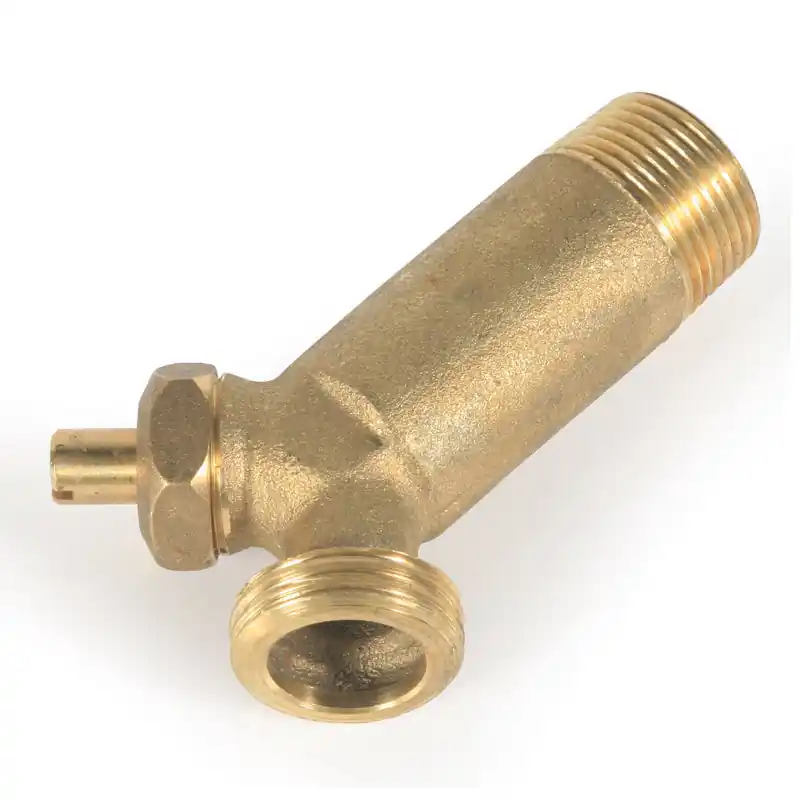 Camco 11513 Brass Water Heater Drain Valve - Bilingual