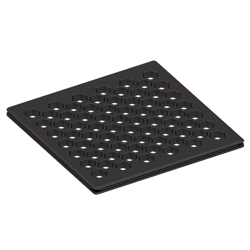 Brass Tech 233-407/56 Newport Brass Tub & Shower 4 Square Shower Drain - Flat Black