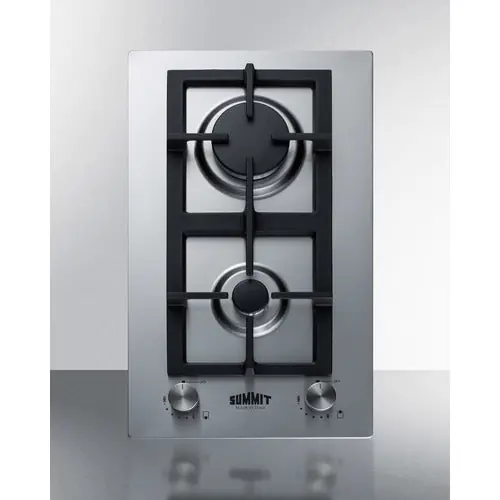 Summit Appliance GCJ2SS Gas Cooktop 12 NAT 2 Burner