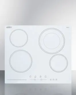 Summit Appliance CR4B23T6W Cooktop 4 Burner Electric