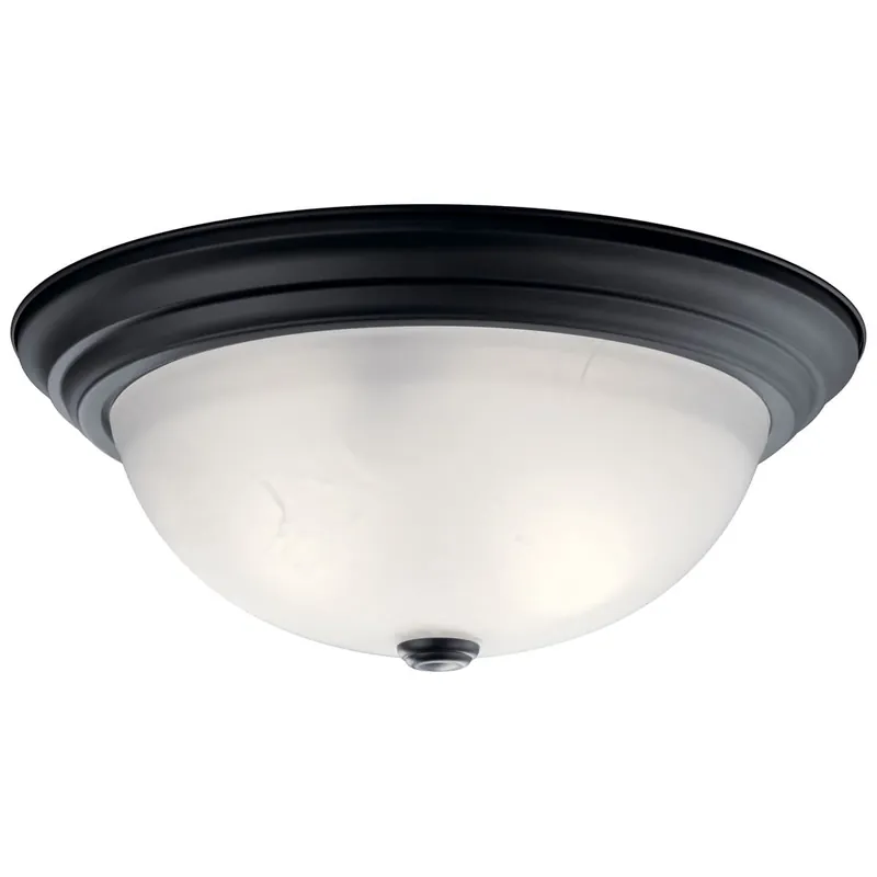 Kichler 8116BK 3-60W Black Flush Mount Frosted Glass