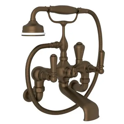 Rohl U.3006LS/1-PN Perrin And Rowe Georgian Era Exposed Wall Mount Tub Filler