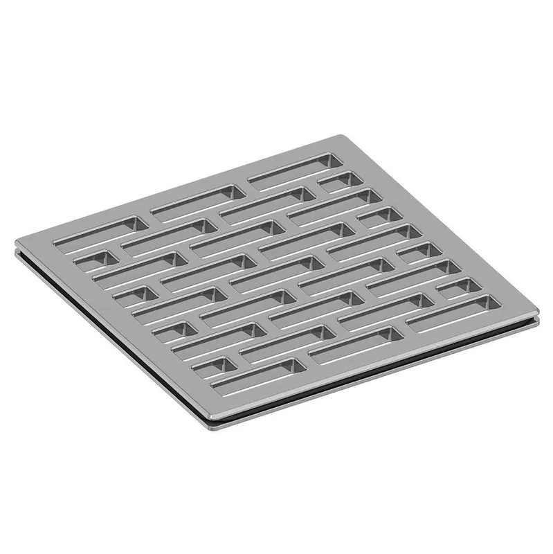 Brass Tech 233-406/26 Newport Brass Tub & Shower 4 Square Shower Drain - Polished Chrome