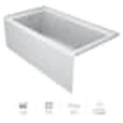 Jacuzzi PS05959 Right Hand Acrylic Skated Rectangle Bath White