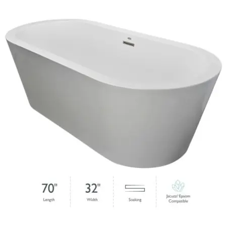 Jacuzzi NX80C59 Free Standing Bath 70 X 32