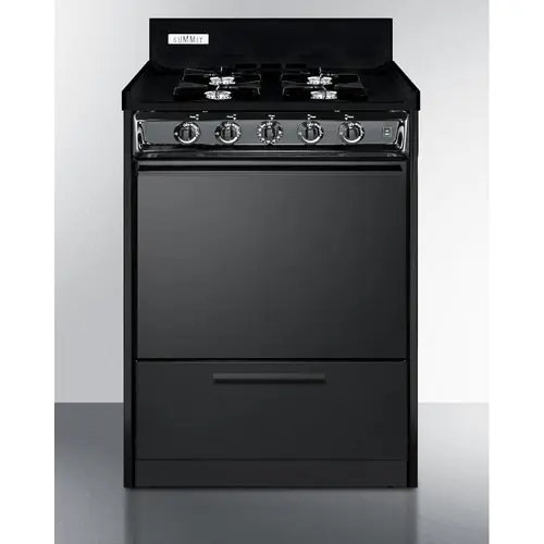 Summit Appliance TNM6107C 24 Wide Gas Range Open 4 Burner FS