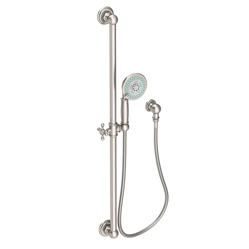 Brass Tech 280E/15S Tub & Shower Slide Bar Kit Satin Nickel