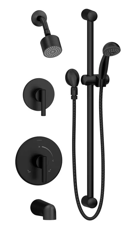 Symmons 3506-H321-V-CYL-BMB1.5TRM Dia Tub/Shower Trim - Matte Black