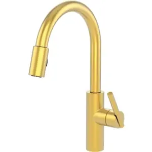 Brass Tech 1500-5103/04 Newport Brass East Linear Pull-Down Kitchen Faucet - Satin Brass