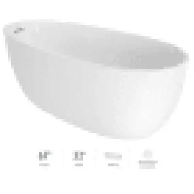 Jacuzzi TRF67-3224JOU-AW End Oval Acrylic Free Standing Bath White