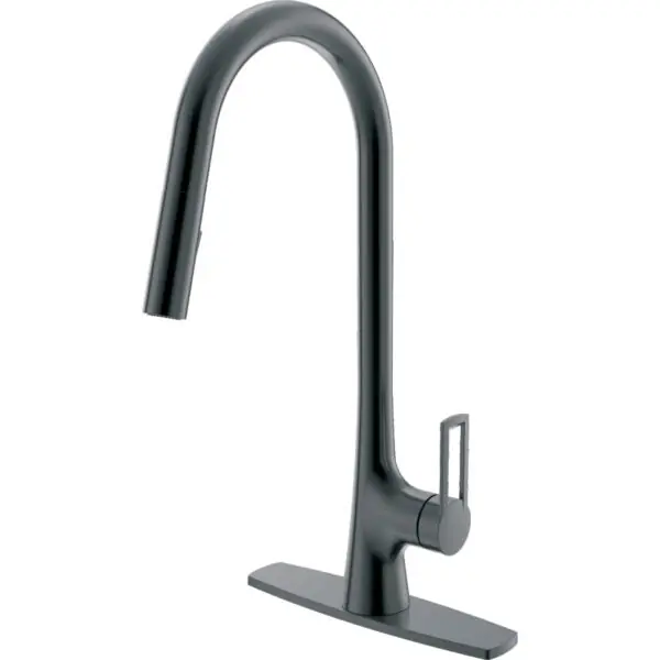 COMPASS 192-8110 Westdale 1-Handle Pulldown Kitchen Faucet Black Stainless
