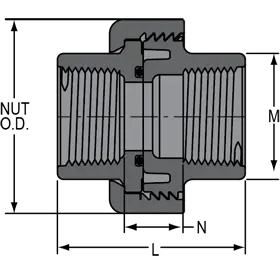 Spears 8098-005 1/2 PVC Union 2000 FPT EPDM