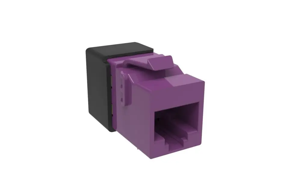 COMMSCOPE 760241168 Uniprise UKJ Keystone Modular Jack Cat6A RJ45 T568A/B Unsielded No Dust Cover Violet