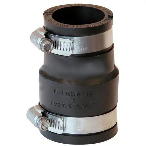 Fernco 1056-150/125 1-1/2 x 1-1/4 in. Cast Iron or Plastic to Cast Iron or Plastic Flexible Coupling