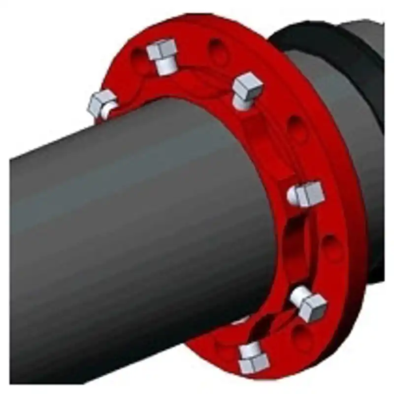 Sigma ZF2-C8 Zip Flange 8 in. Red Alkyd Painted Ductile Iron Standard Flange Adapter