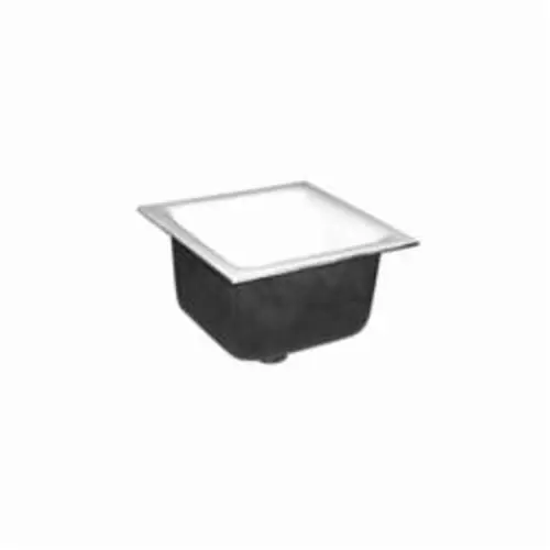 JAY R SMITH MFG 320-Y04 4 in. No-Hub Cast Iron Sanitary Floor Sink without Flange, White Porcelain Enamel Coated