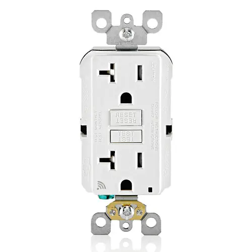 Leviton D2GF2-KW Smart GFCI Outlet, Tamper-Resistant, Wi-Fi Certified, Works with My App, 20A Outlet, 20A Feed-Through, 125V, 60Hz