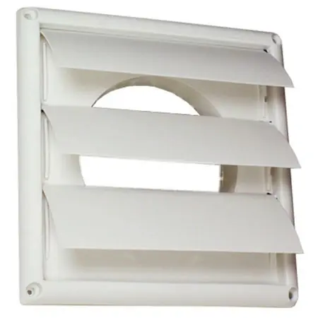 Deflecto HS6W/12 Supurr-Vent Kitchen Vent Hood Louvered Plastic White 6 Diameter
