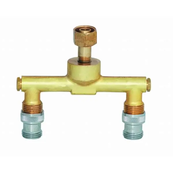 T&S 002899-40 4 in. Brass Spreader with BSP Check Valve Adapters and Volume Control Adjustments 002899-40