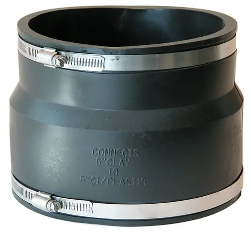 FERNCO 1002-66 6 x 6 in. Clay to Cast Iron or Plastic Flexible Coupling