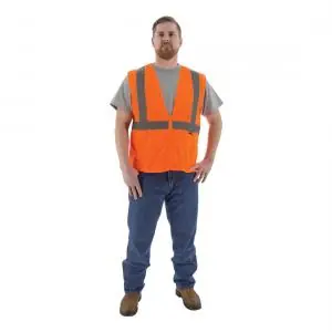 Majestic Glove 75-3201/X2 Mesh Vest, Zipper, HV Yellow, Class 2, X2