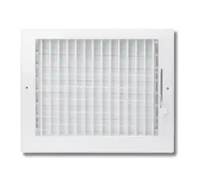 Ecco Manufacturing SABS1208 12 x 8 in. Steel Adjustable Ceiling/Sidewall Register, White