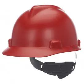 MSA 10203086 V-Gard Cap-Style Hard Hat with Fas-Trac III Suspension Matte Red