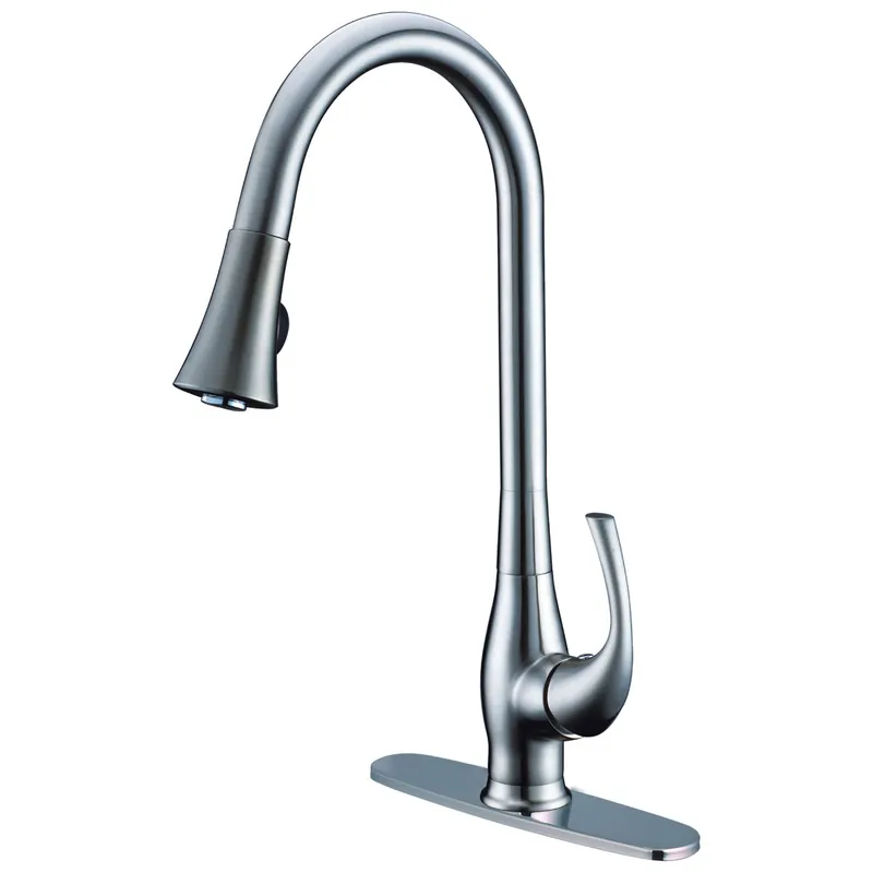 COMPASS 191-6600 Grand 1-Handle High Arc Pulldown Kitchen Faucet Polished Chrome