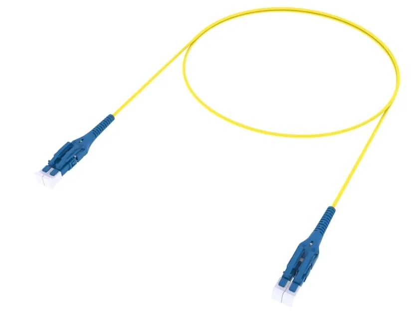 COMMSCOPE UDGLULUK2-JXM003 2 Fiber, OS2, Single-mode, LC/UPC to LC/UPC Duplex, Plenum, Ultra Low Loss, 1.5mm, Yellow, 3m